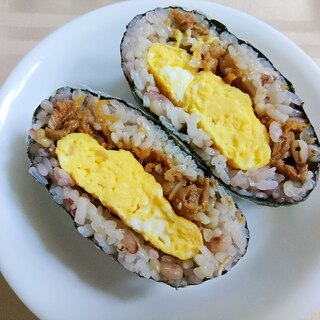 おにぎらず✡️牛焼き肉と卵焼き